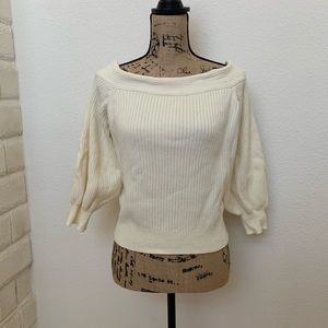 Anthropologie(Moth) cream white ribbed sweater